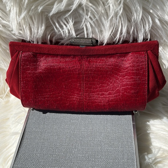 Authentic Tod’s ‘Scala Pochette’ Sera Clutch ~ in Red Pony Hair & Suede - Picture 14 of 16